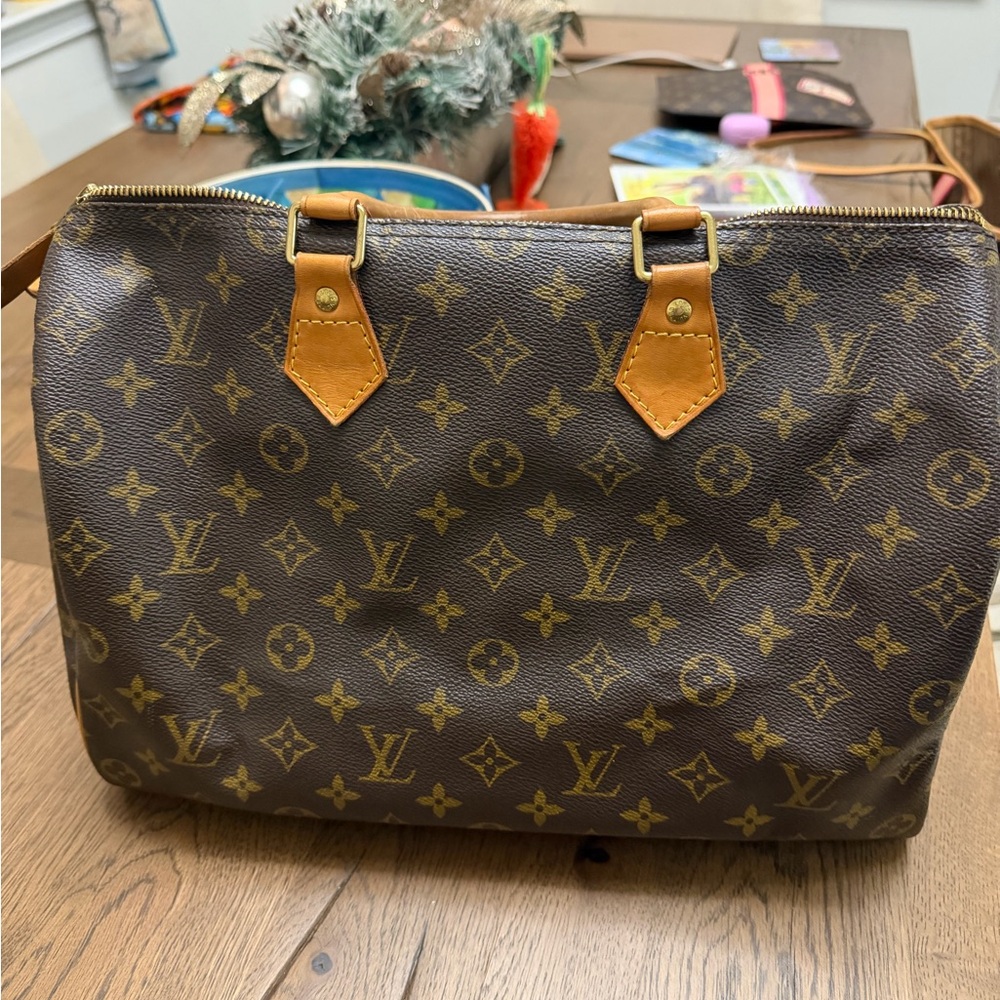 Louis Vuitton Brown and Tan Monogram Satchel - Picture 8 of 11